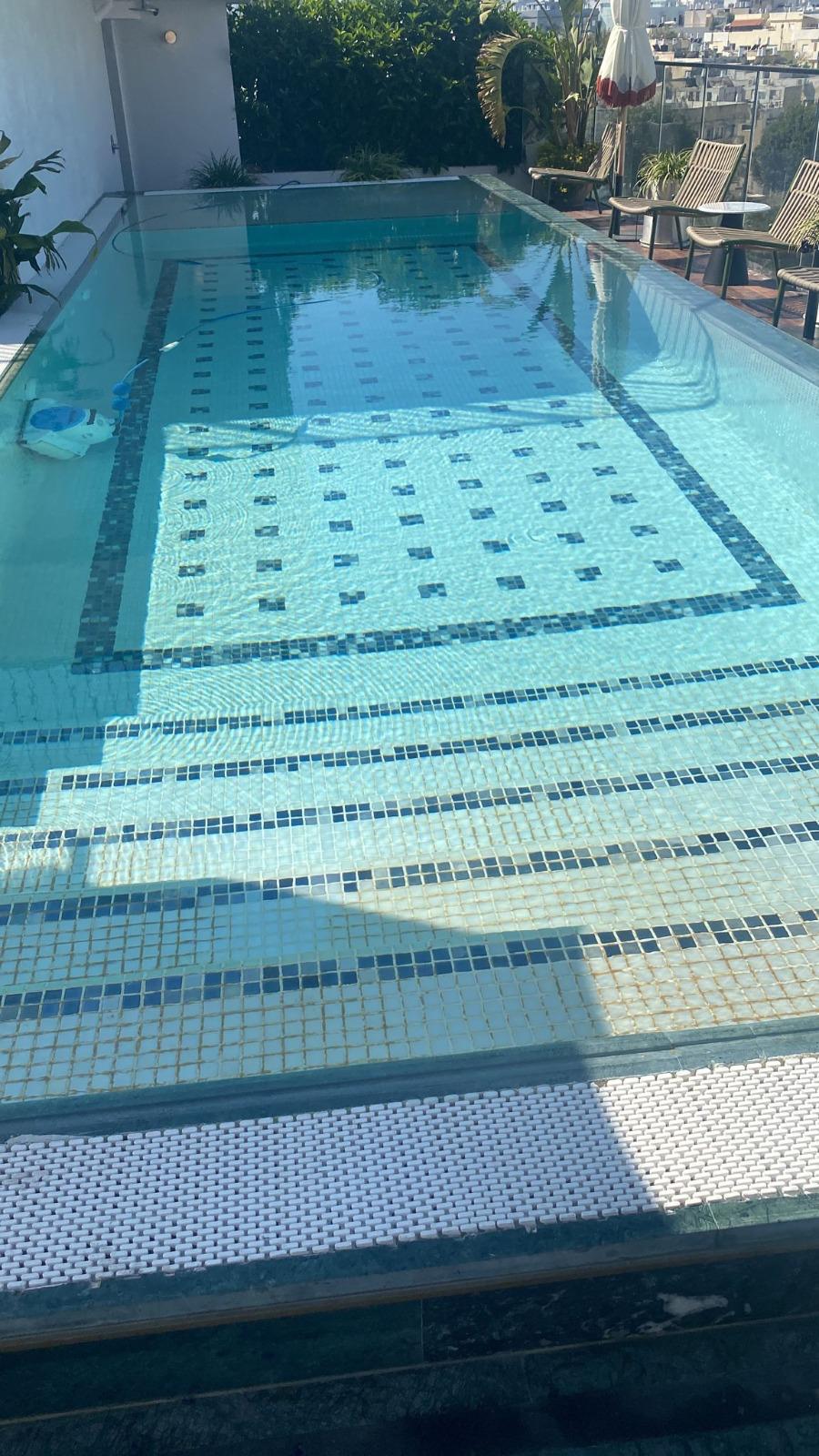 בריכת גג בחיפוי פסיפס